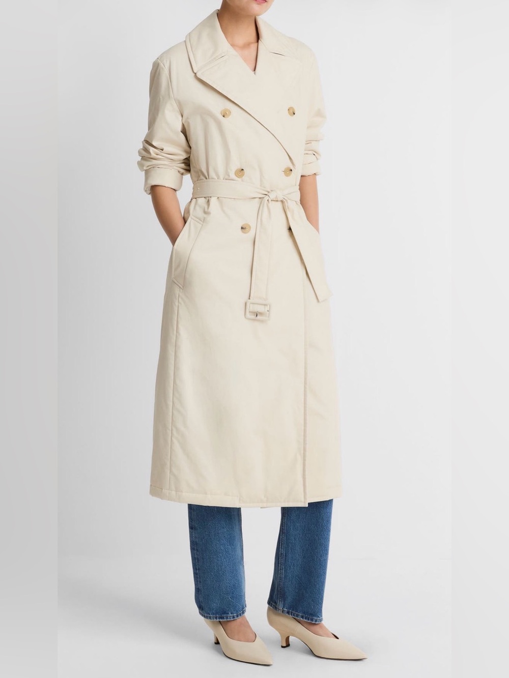 Vince $898 Padded Cotton Long Coat